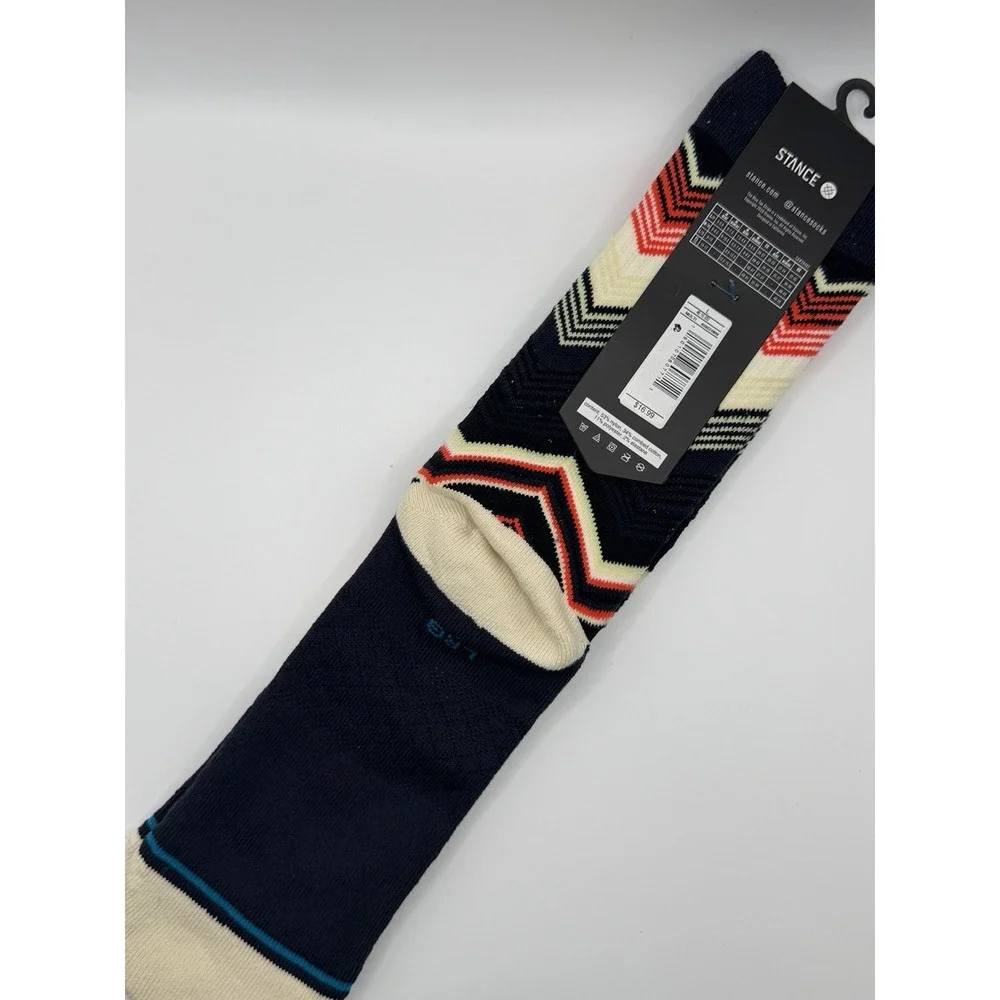 Stance Casual Crew Socks Multicolored Chevron Striped Men's Large NWT AS56C24WAV